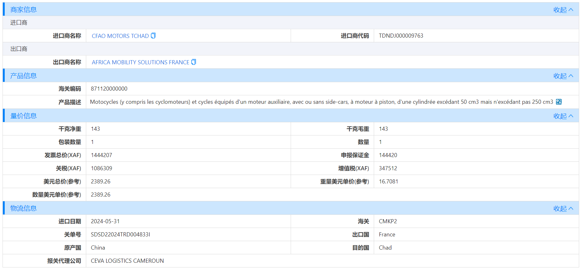 乍得海关数据,海关数据,凯发k8国际海关数据